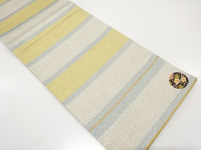 綴れ　横段に鈴模様織り出し　袋帯